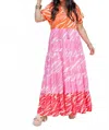 Briton Court Sadie Zebra Print Maxi Dress In Bright Rose In Pink