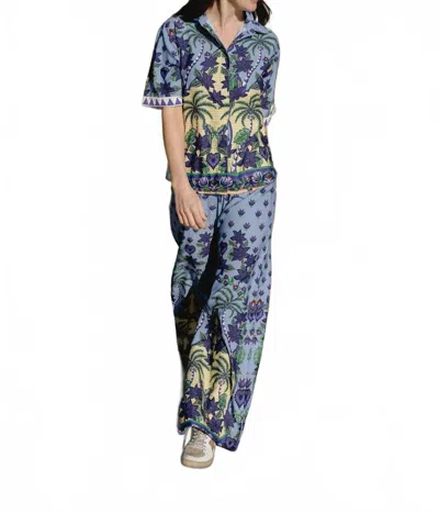 Briton Court Sarah Wide Leg Pants In Blue Lotus In Multi
