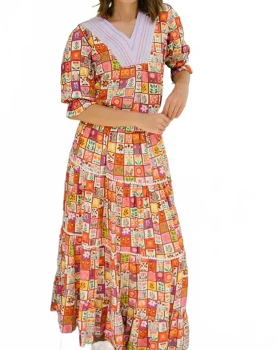 Briton Court Savannah Maxi Skirt In Floral Motif In Multi