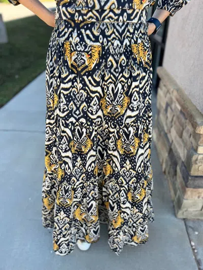 Briton Court Savannah Maxi Skirt In Golden Haze In White