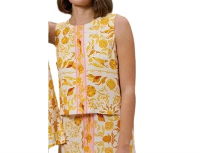 Briton Court Stacey Boxy Top In Orange In Yellow
