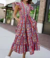 Briton Court Taylor Midi Dress In Blue Multi