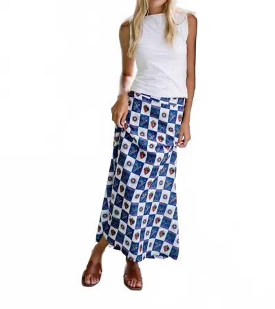 Briton Court Tiffany Midi Skirt In Blue