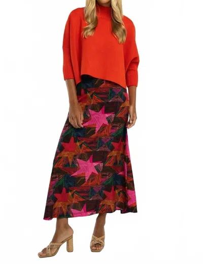 Briton Court Tiffany Midi Skirt In Multi Star Print