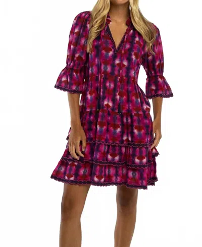 Briton Court Tucker Mini Dress In Pink And Red In Purple