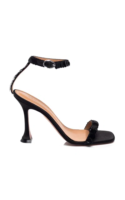 Britt Netta Dazzle Sequin-embellished Leather Sandals In Black