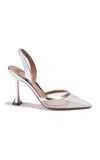 Britt Netta Esme Mesh Slingback Pumps In Silver