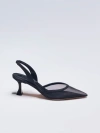 Britt Netta Women's Esme 60 Satin Mesh Pointed-toe Slingback In Sand