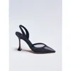 Britt Netta Women's Esme 95 Satin Mesh Pointed-toe Slingback In Black