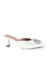 Britt Netta Galaxy Embellished Satin Mules In White