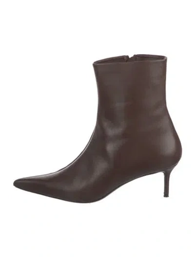 Pre-owned Britt Netta Leather Boots In Brown