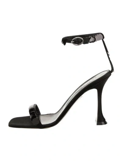 Pre-owned Britt Netta Leather Sandals In Black