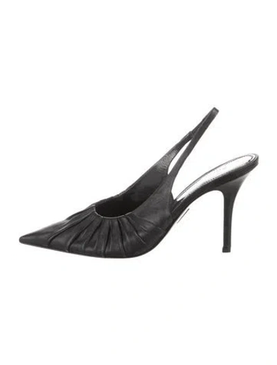 Pre-owned Britt Netta Leather Slingback Pumps In Black