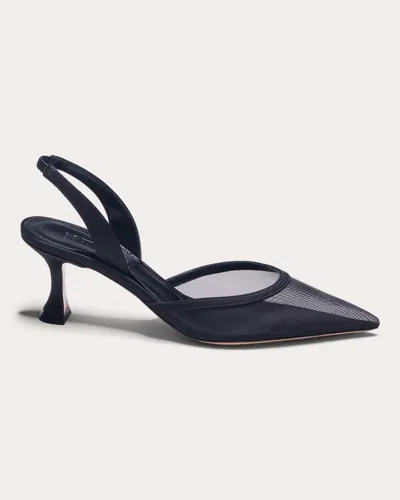 Britt Netta Women's Esme 60 Satin Mesh Pointed-toe Slingback In Black
