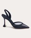Britt Netta Women's Esme 95 Satin Mesh Pointed-toe Slingback In Black