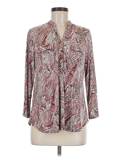 Pre-owned Brittany Black 3/4 Sleeve Blouse In Gray