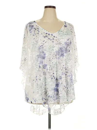 Pre-owned Brittany Black 3/4 Sleeve Blouse In Silver