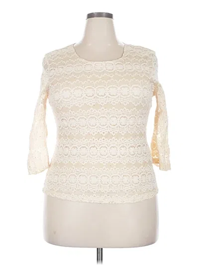 Pre-owned Brittany Black 3/4 Sleeve Top Ivory Boatneck Tops