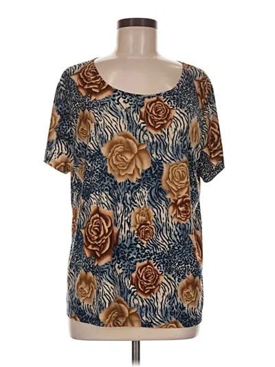Pre-owned Brittany Black Short Sleeve Blouse In Brown