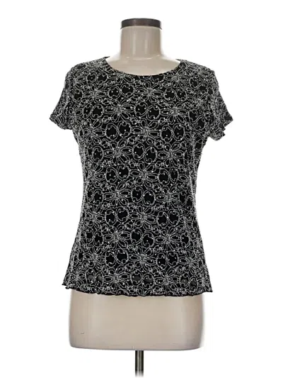 Pre-owned Brittany Black Short Sleeve Top Black Keyhole Neckline Tops