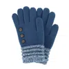 Britt's Knits Women's Ultra Soft Glove With 3 Button Design In Blue
