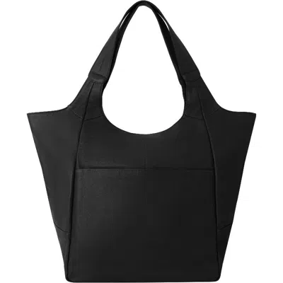 Brix + Bailey Black Leather Women's Pocket Tote Shoulder Bag|bxarx