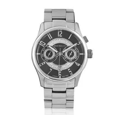 Brix + Bailey Black / Silver The  Heyes Men's Unisex Black Chronograph Automatic Watch Form Two In Gray