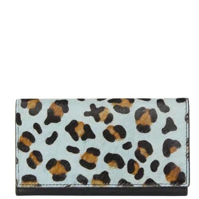 Brix + Bailey Blue Animal Print Leather Multi Section Purse