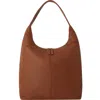 Brix + Bailey Brown Camel Zip Top Women's Leather Hobo Shoulder Bag In Brown