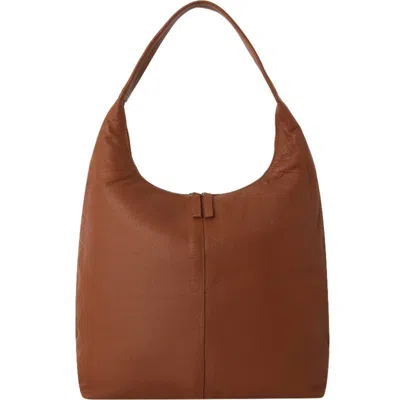 Brix + Bailey Brown Camel Zip Top Women's Leather Hobo Shoulder Bag