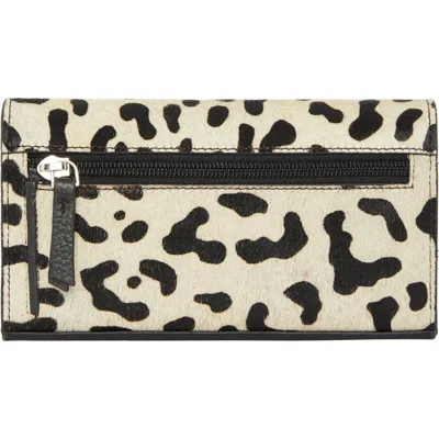 Brix + Bailey Ivory Animal Print Leather Multi Section Purse In White