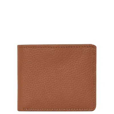 Brix + Bailey Men's Camel Leather Wallet In Brown