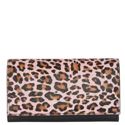 Brix + Bailey Pink Animal Print Leather Multi Section Purse