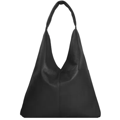 Brix + Bailey Black Premium Leather Shoulder Hobo Boho Bag