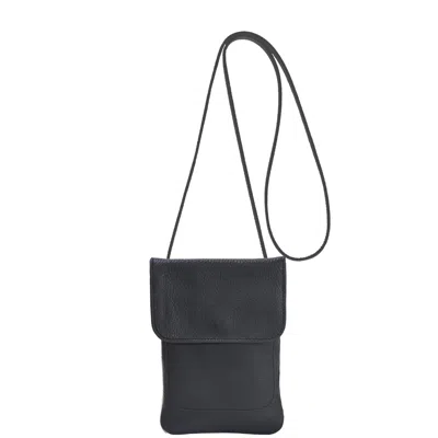 Brix + Bailey Women's Black Sling Phone Crossbody Leather Bag
