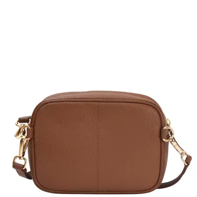 Brix + Bailey Women's Brown Camel Convertible Leather Cross Body Camera Bag