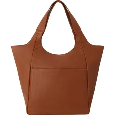 Brix + Bailey Women's Brown Camel Large Pocket Tote Shoulder Bag