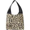 Brix + Bailey Ivory Leopard Print Leather Shoulder Hobo Bag In Black/white