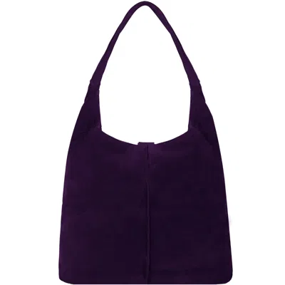 Brix + Bailey Women's Pink / Purple Purple Large Soft Suede Hobo Shoulder Bag In Brown