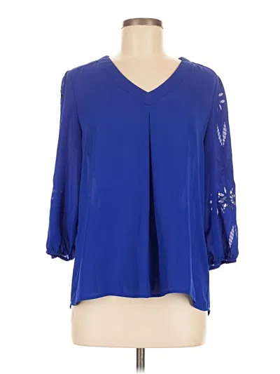 Pre-owned Brixon Ivy 3/4 Sleeve Blouse In Blue