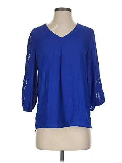 Pre-owned Brixon Ivy 3/4 Sleeve Blouse In Blue