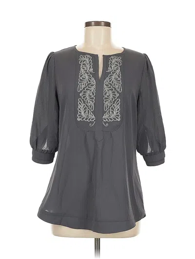 Pre-owned Brixon Ivy 3/4 Sleeve Blouse In Gray