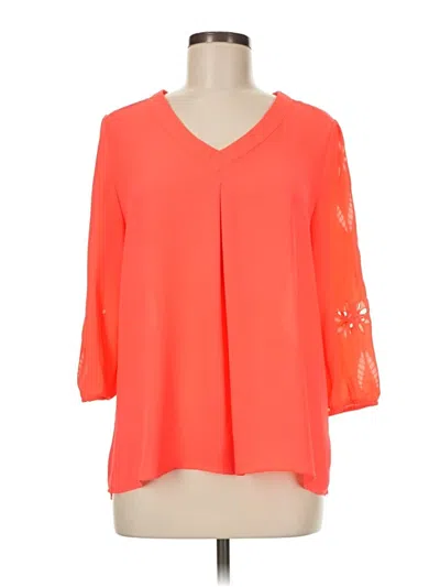 Pre-owned Brixon Ivy 3/4 Sleeve Blouse In Orange