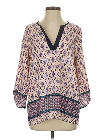 Pre-owned Brixon Ivy 3/4 Sleeve Blouse In Purple