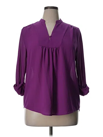Pre-owned Brixon Ivy 3/4 Sleeve Blouse In Purple