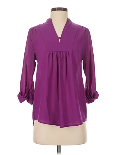 Pre-owned Brixon Ivy 3/4 Sleeve Blouse In Purple