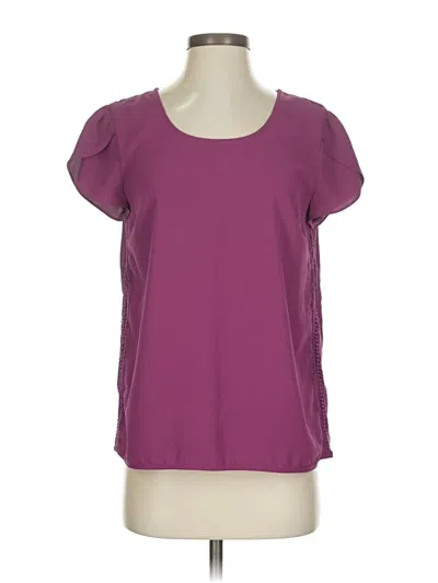 Pre-owned Brixon Ivy Short Sleeve Blouse In Purple