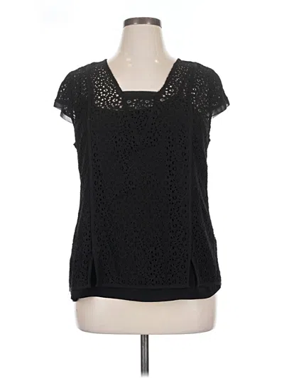 Pre-owned Brixon Ivy Short Sleeve Top Black Scoop Neck Tops