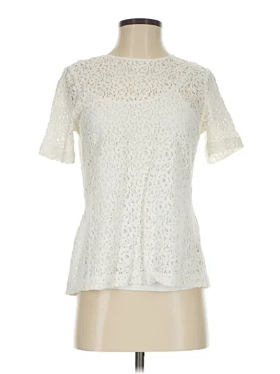 Pre-owned Brixon Ivy Short Sleeve Top Ivory Mock Neckline Tops
