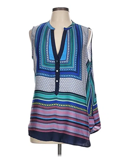 Pre-owned Brixon Ivy Sleeveless Blouse In Blue